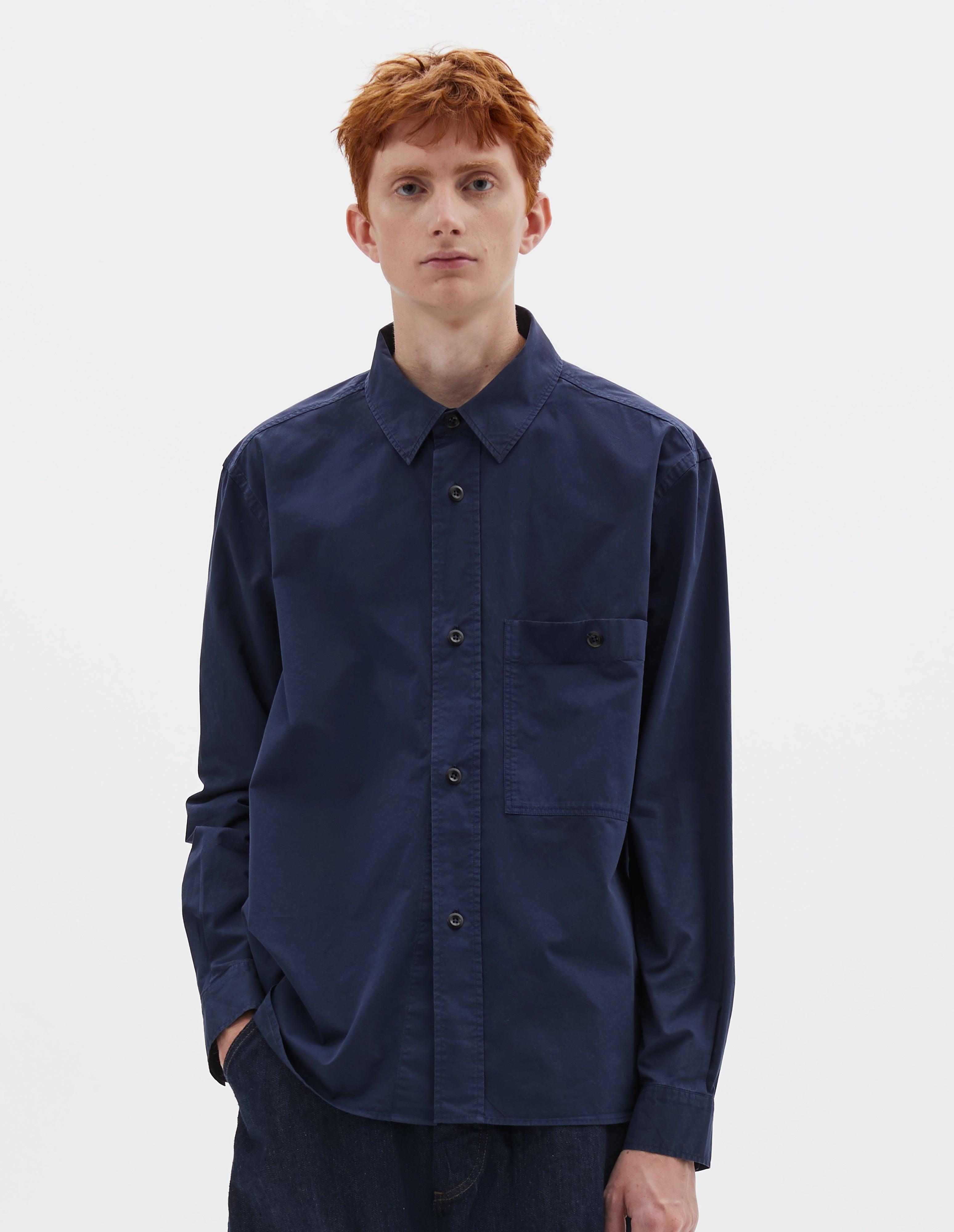 Midnight dry cotton twill Overall Shirt | MHL. by Margaret Howell