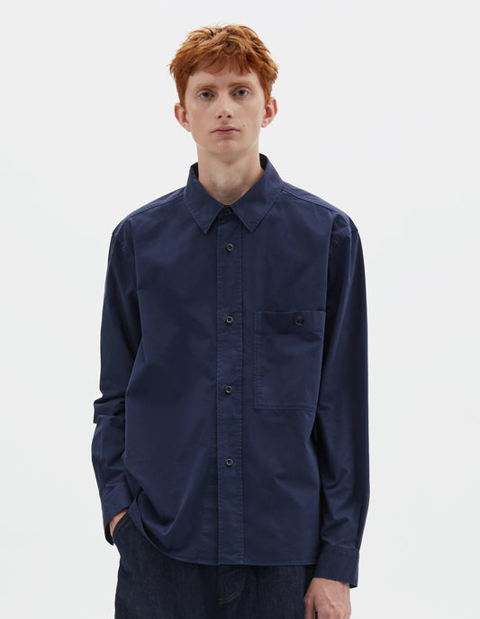 MHL. OVERALL SHIRT | DRY COTTON TWILL | MIDNIGHT