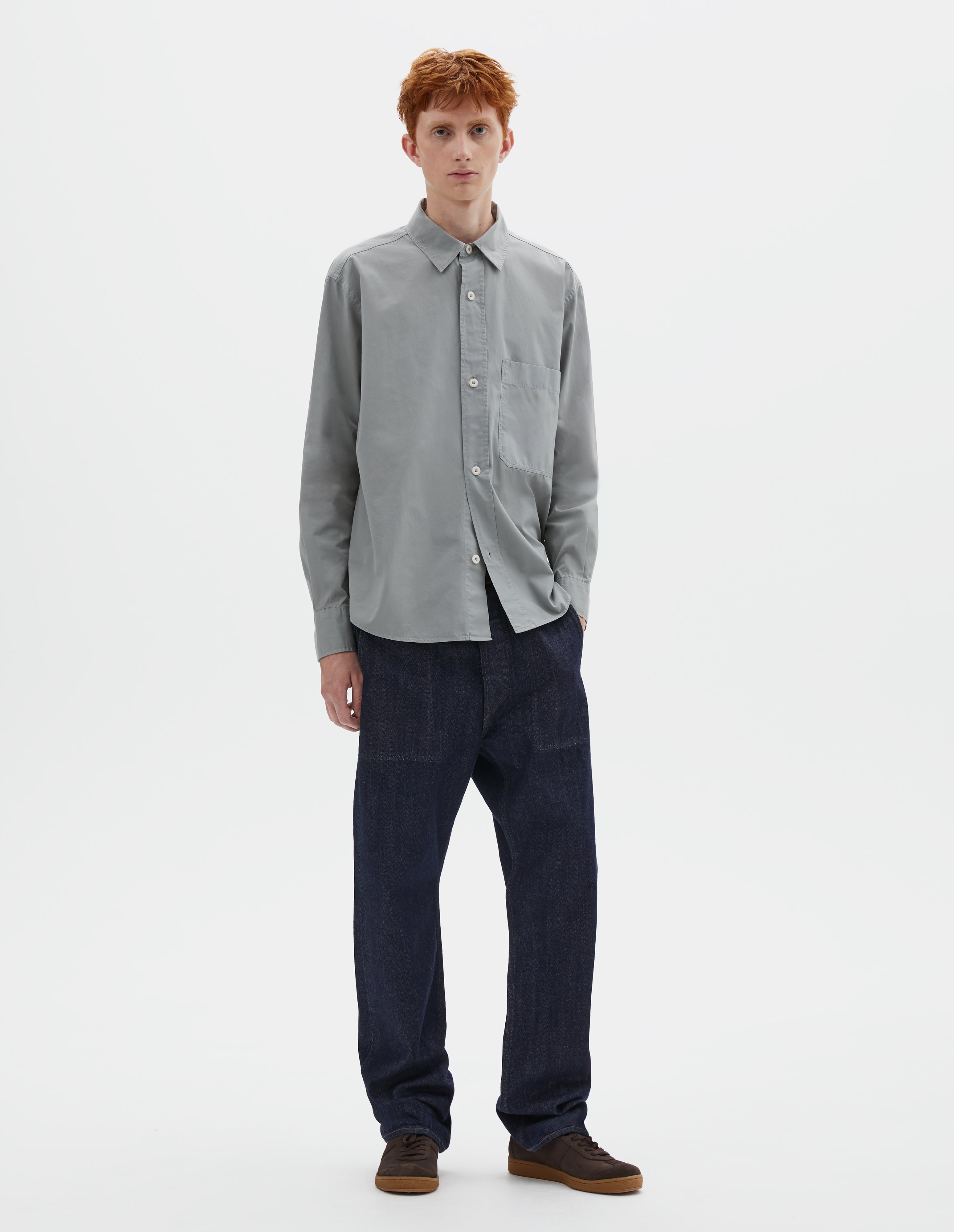 Fog compact cotton poplin Basic Shirt | MHL. by Margaret Howell