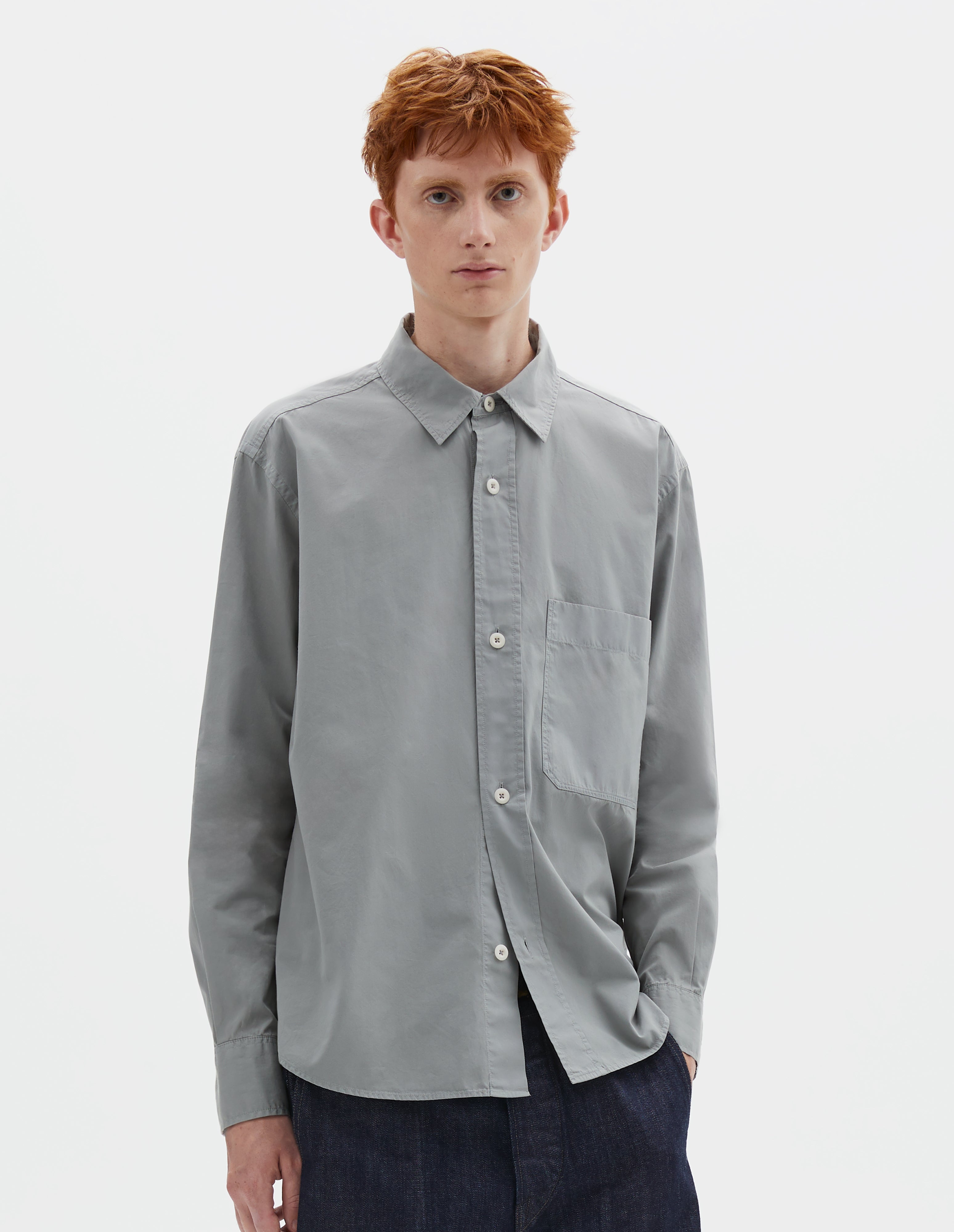 Fog compact cotton poplin Basic Shirt | MHL. by Margaret Howell