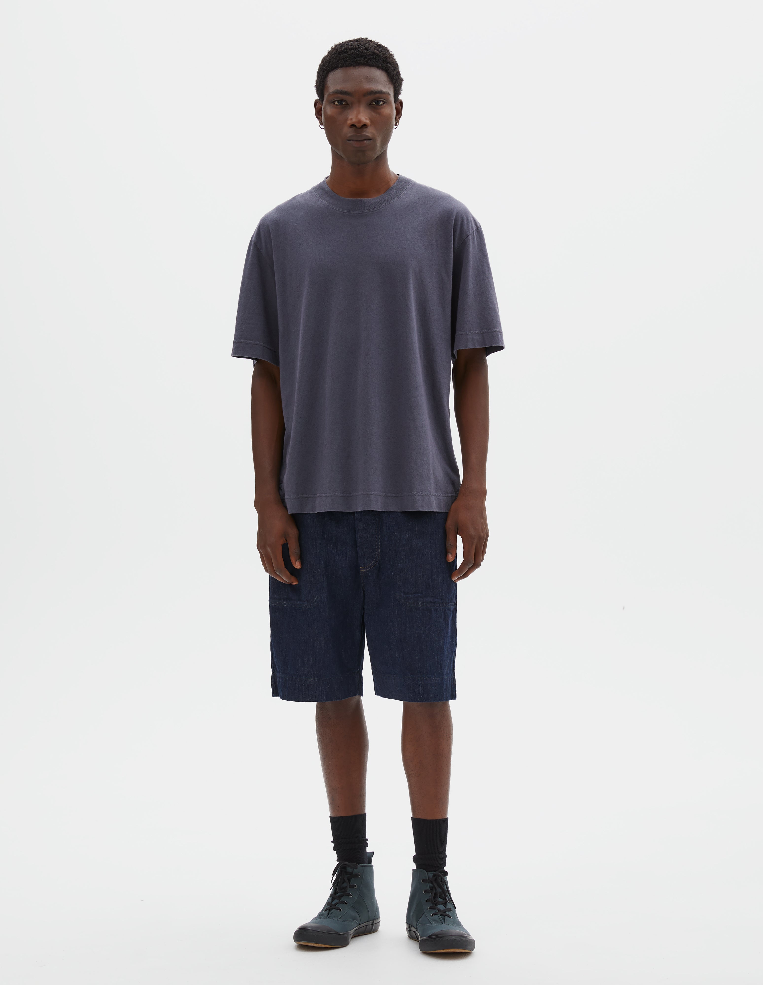 Slate blue cotton linen Simple T Shirt | MHL. by Margaret Howell