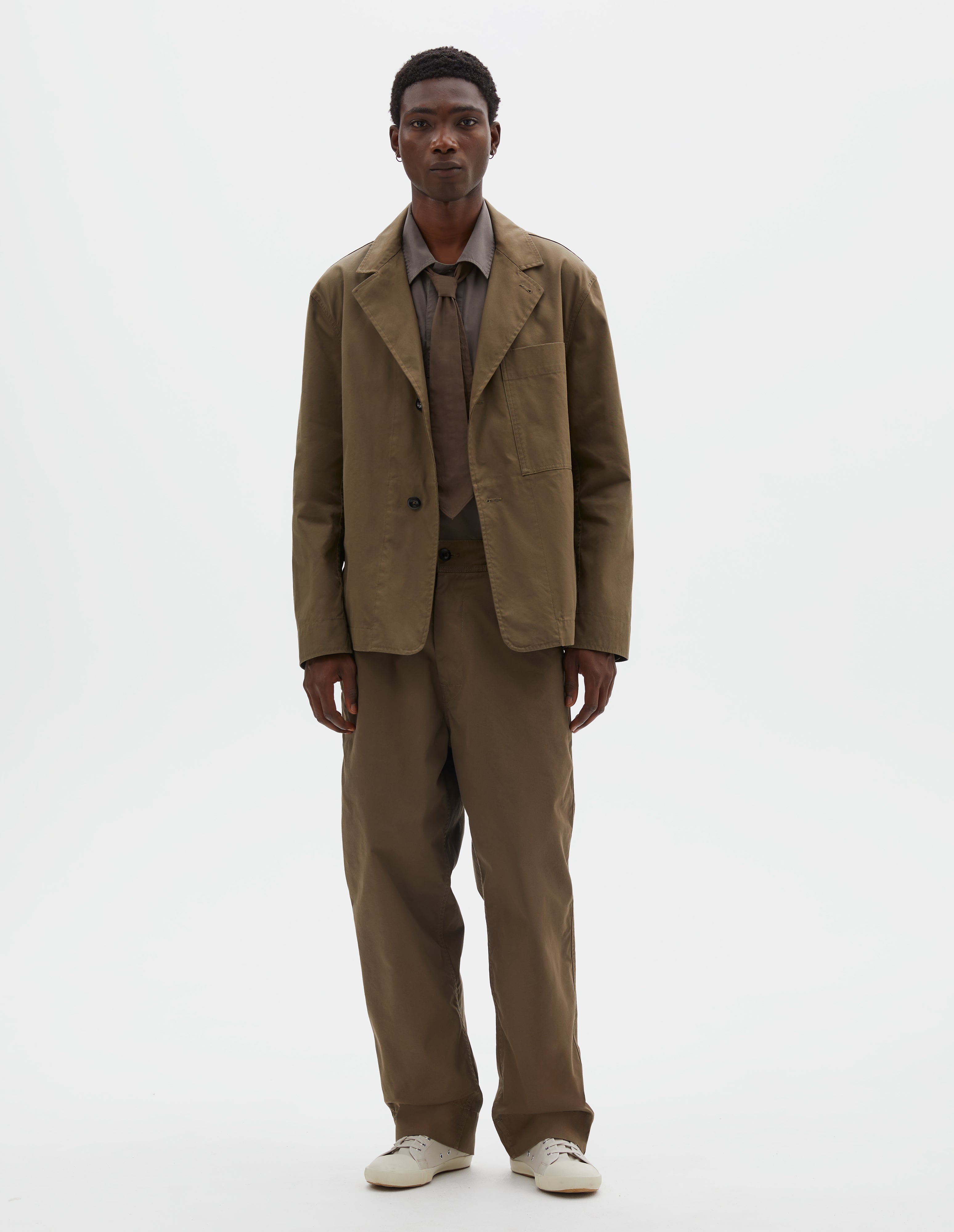 Khaki cotton blend cordura Minimal Blazer | MHL. by Margaret Howell