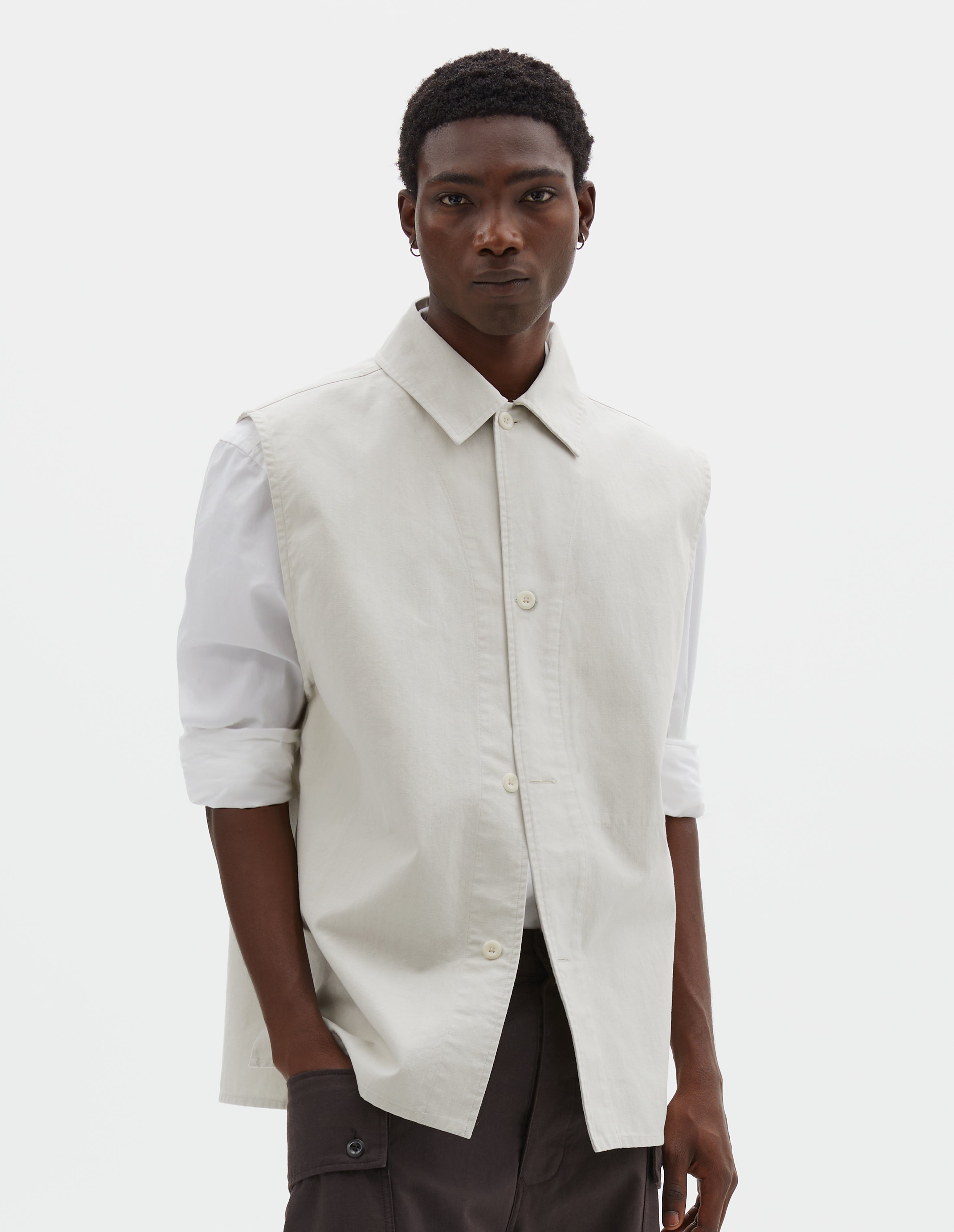 Dusty pink cotton plainweave Archive Overhead Shirt | Margaret Howell