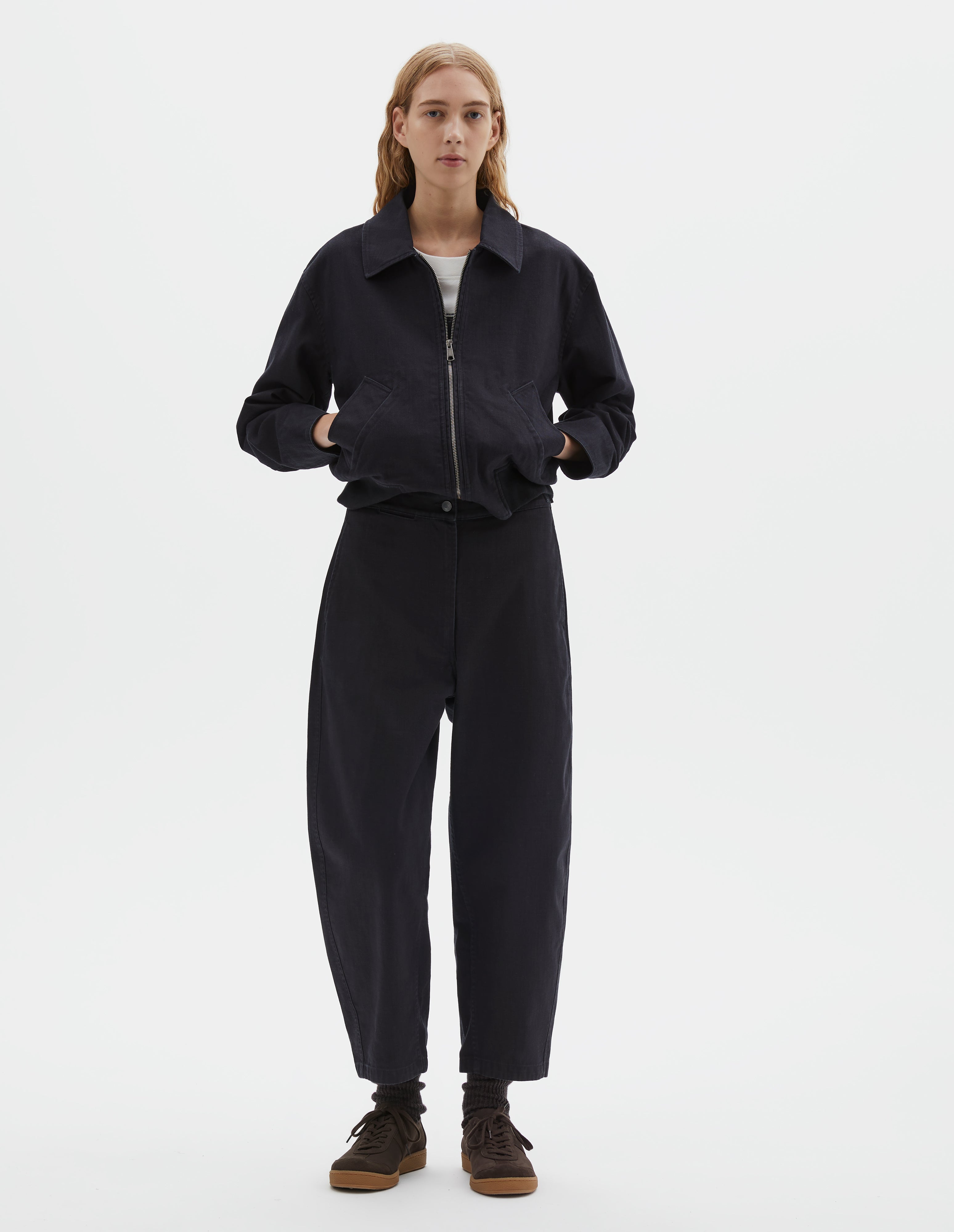 Pale stone 8 wale corduroy Uniform Trousers | Margaret Howell