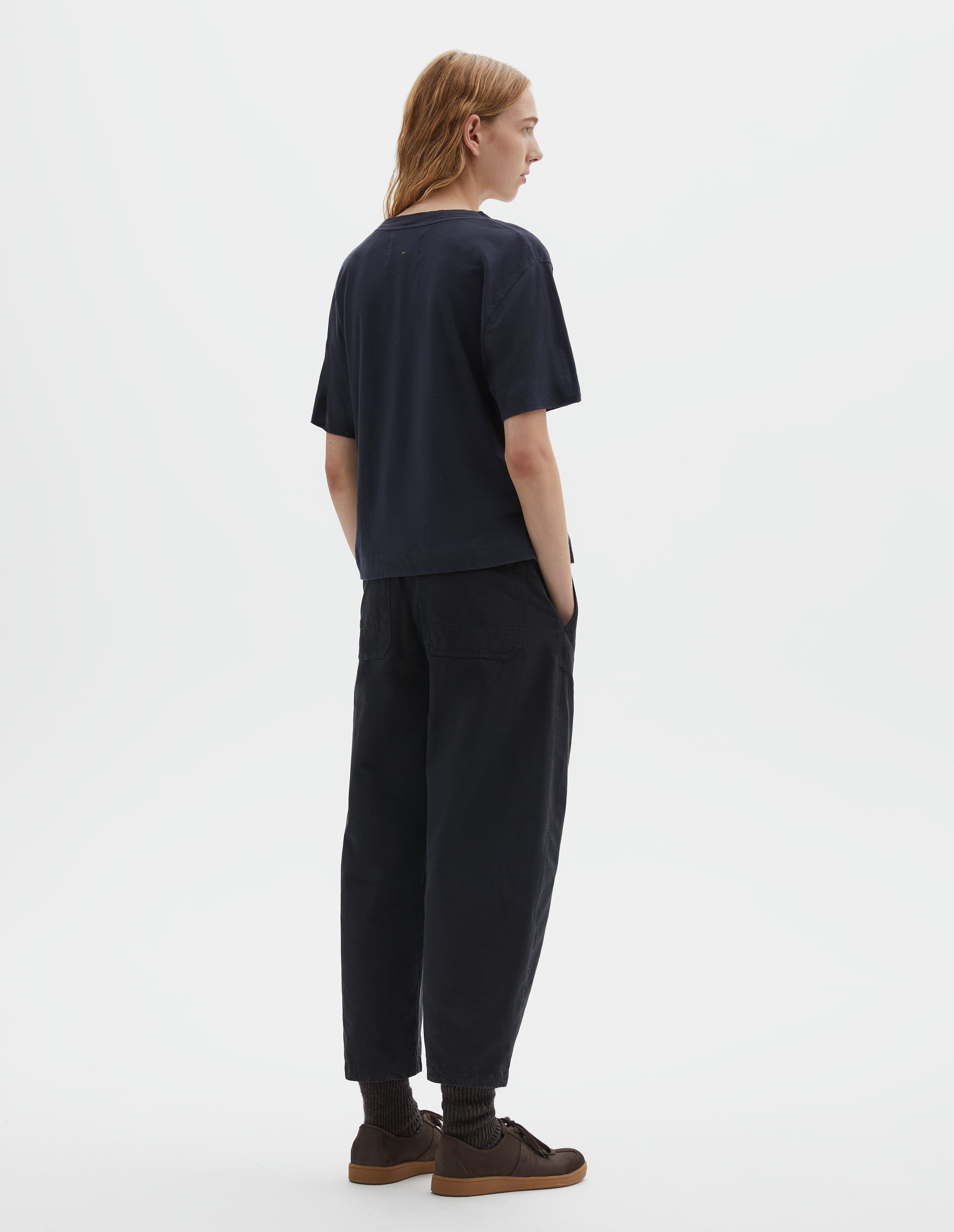 Navy cotton linen simple t shirt | MHL. by Margaret Howell