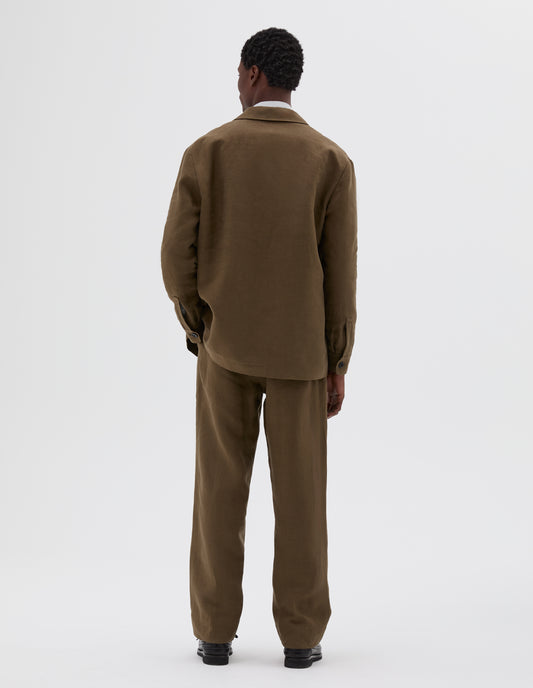 RELAXED TROUSERS | COMPACT LINEN TWILL | KELP