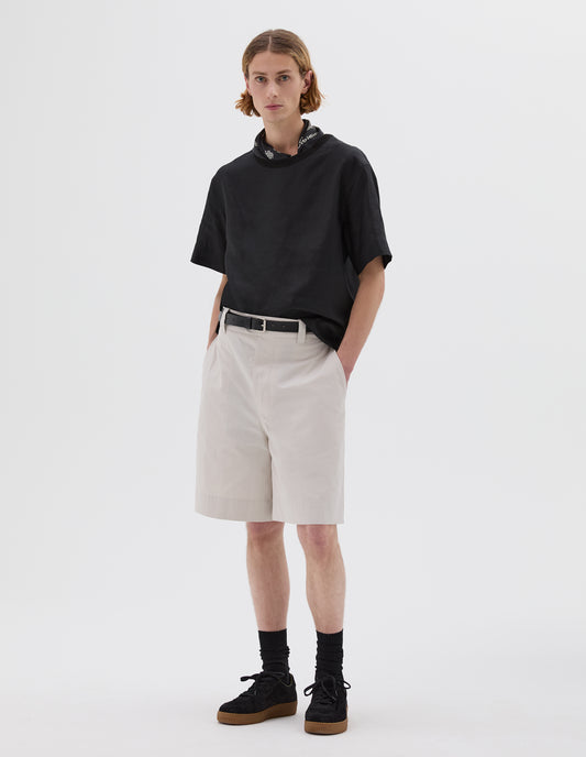 WOVEN T SHIRT | SHIRTING LINEN | BLACK