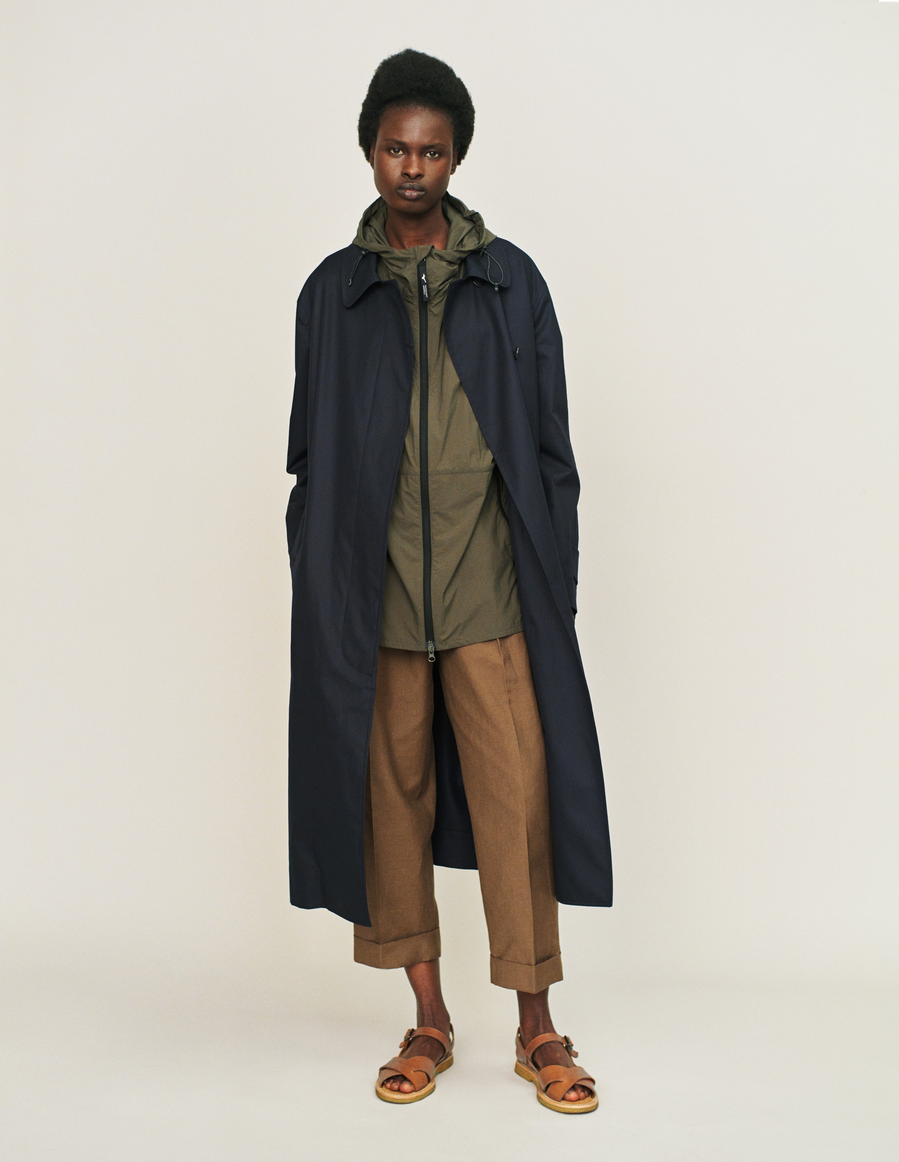 Khaki ripstop Mizuno Rain Gilet | Margaret Howell