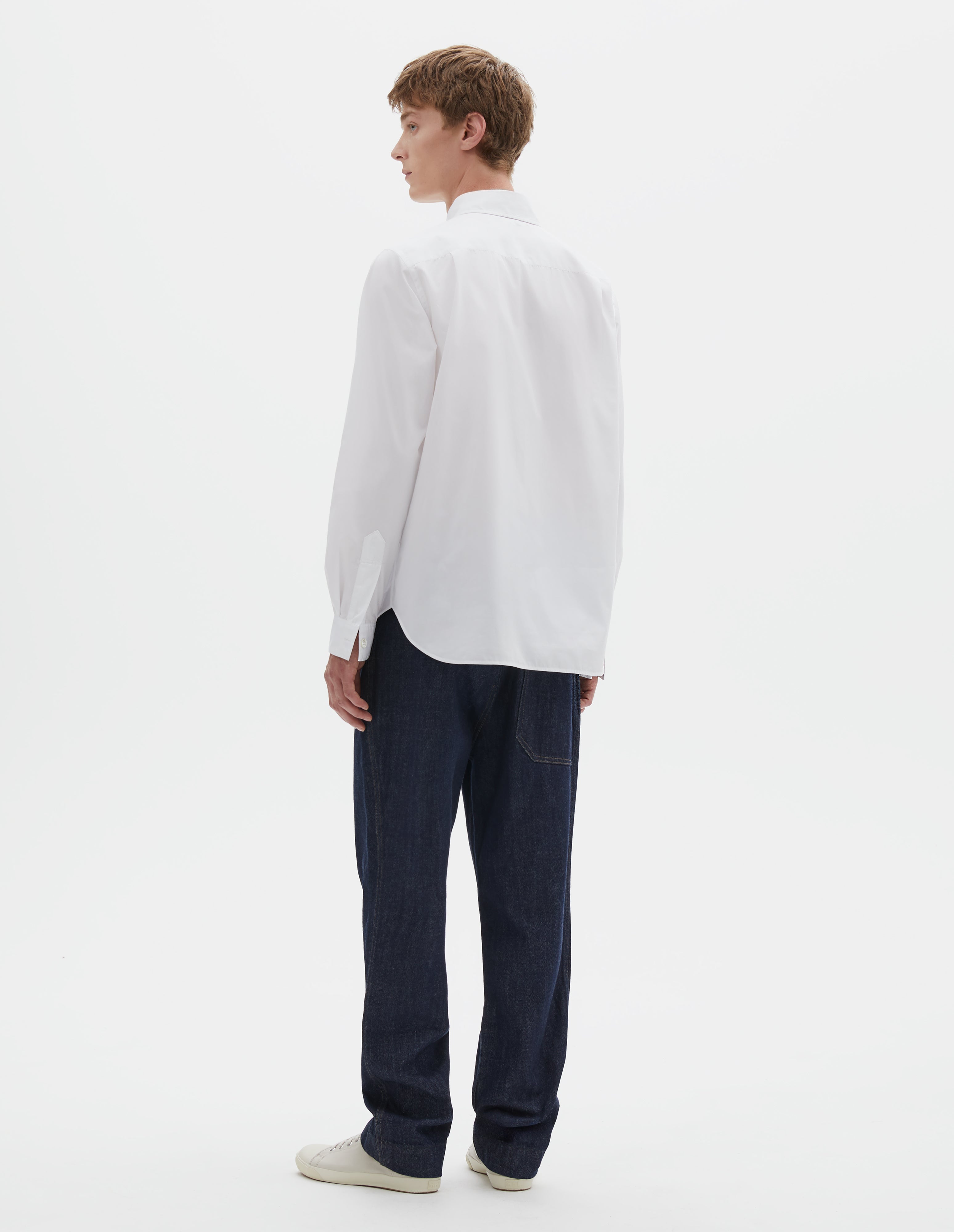 White plain cotton poplin Basic Shirt | Margaret Howell