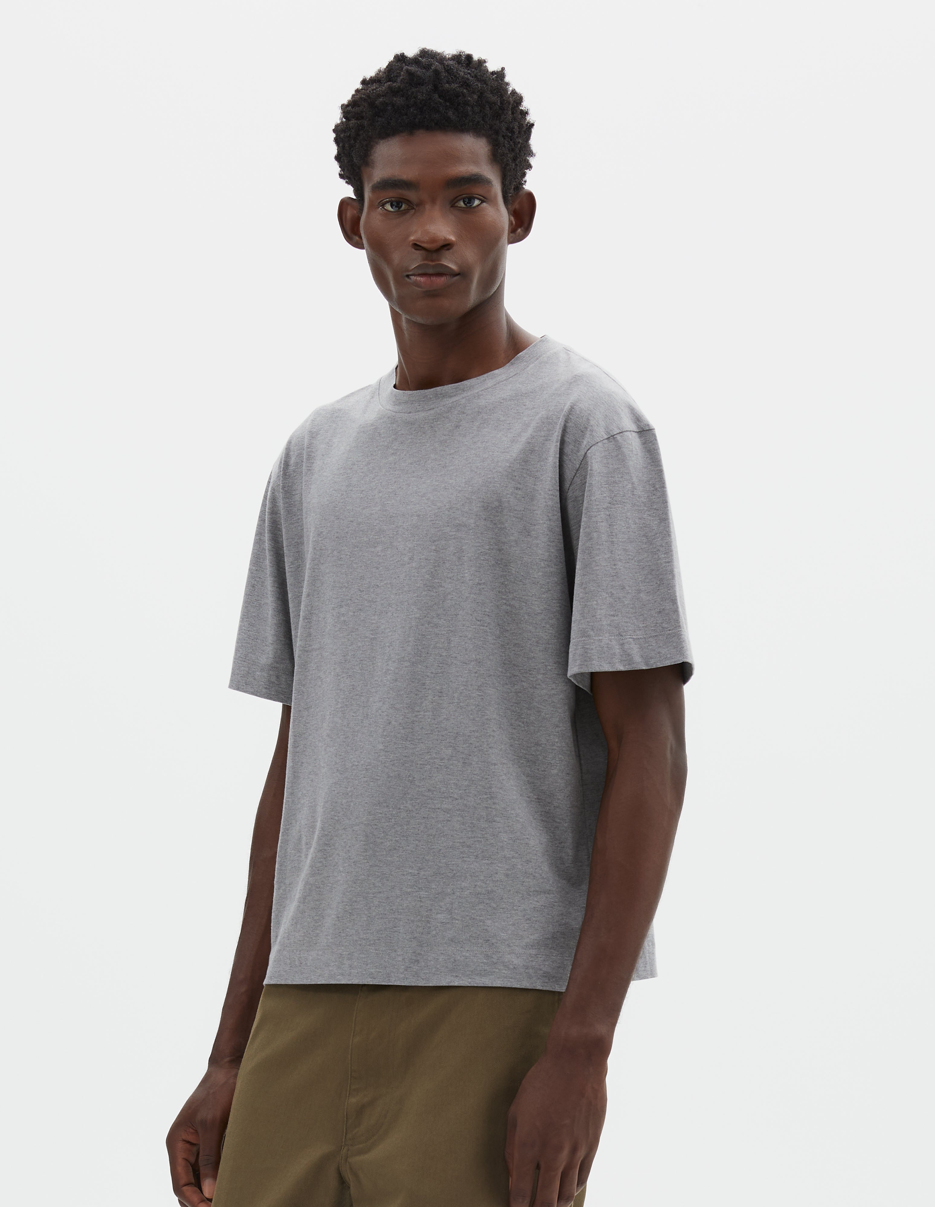 Grey cotton jersey Short Sleeve T Shirt | Margaret Howell