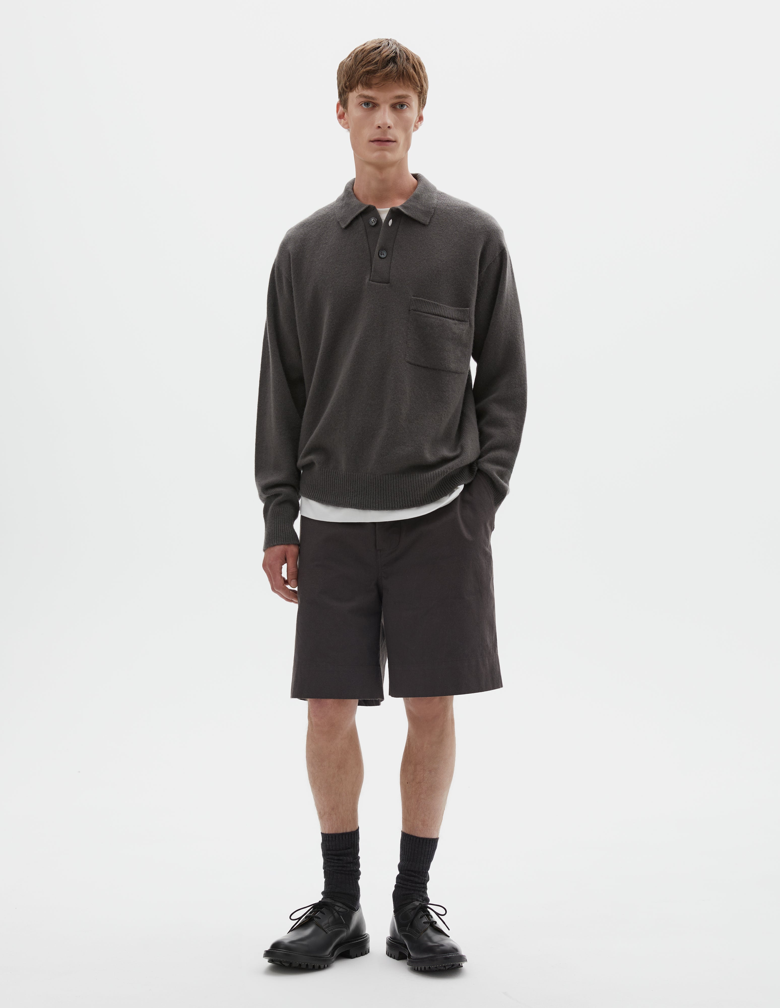 MARGARET HOWELL×JOHNSMEDLEY　ニットポロ　L　Uｋ製 Men's Knitwear | Margaret Howell