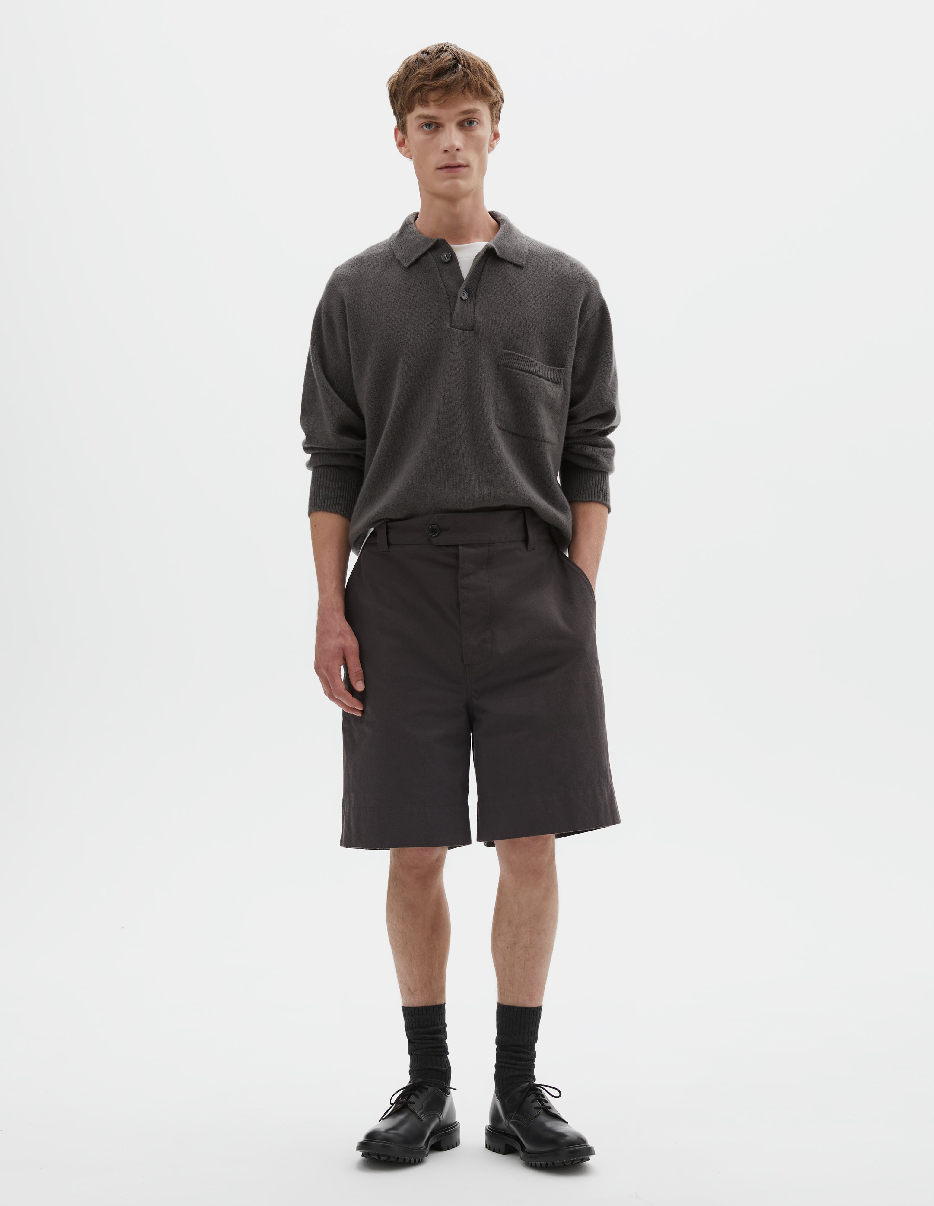 Khaki green soft cotton drill Naval Trouser | MHL. by Margaret Howell