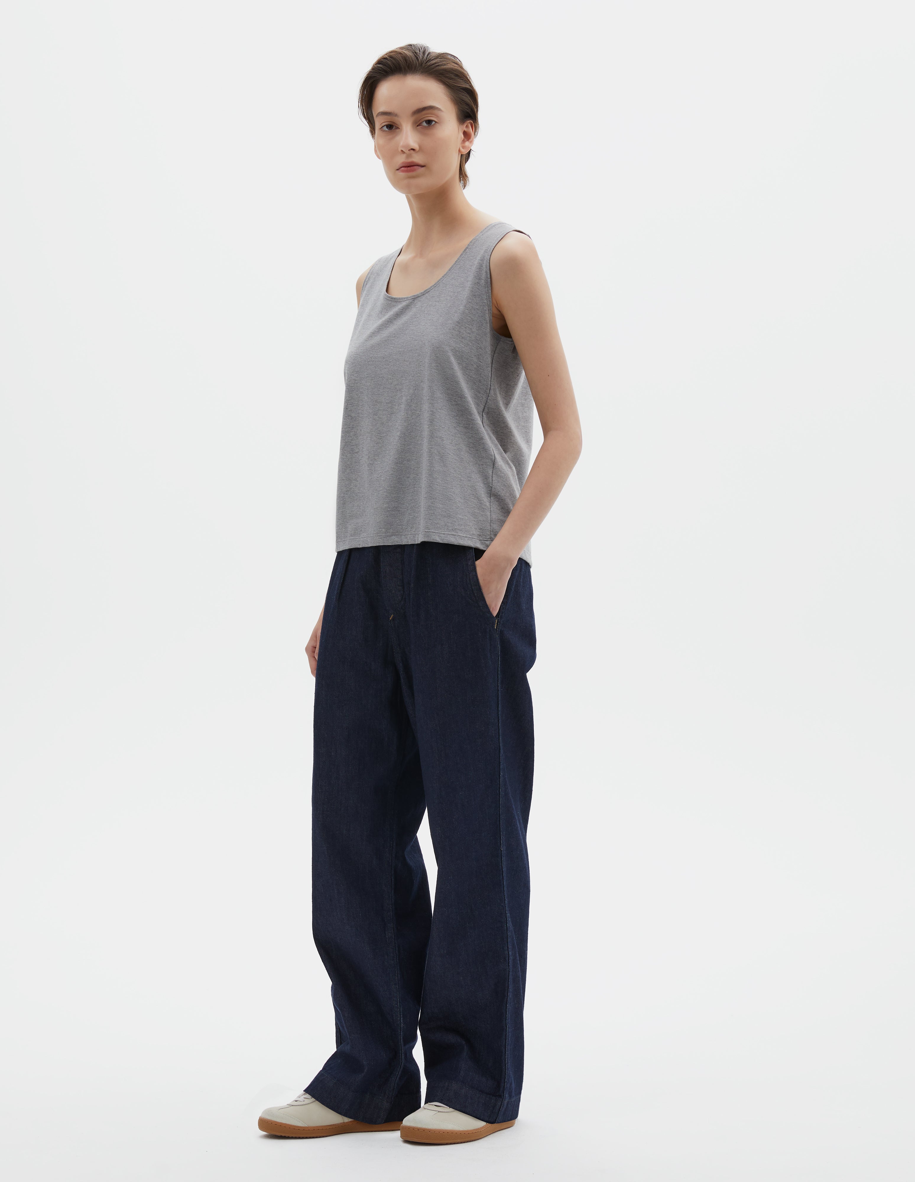 Grey cotton jersey Vest | Margaret Howell