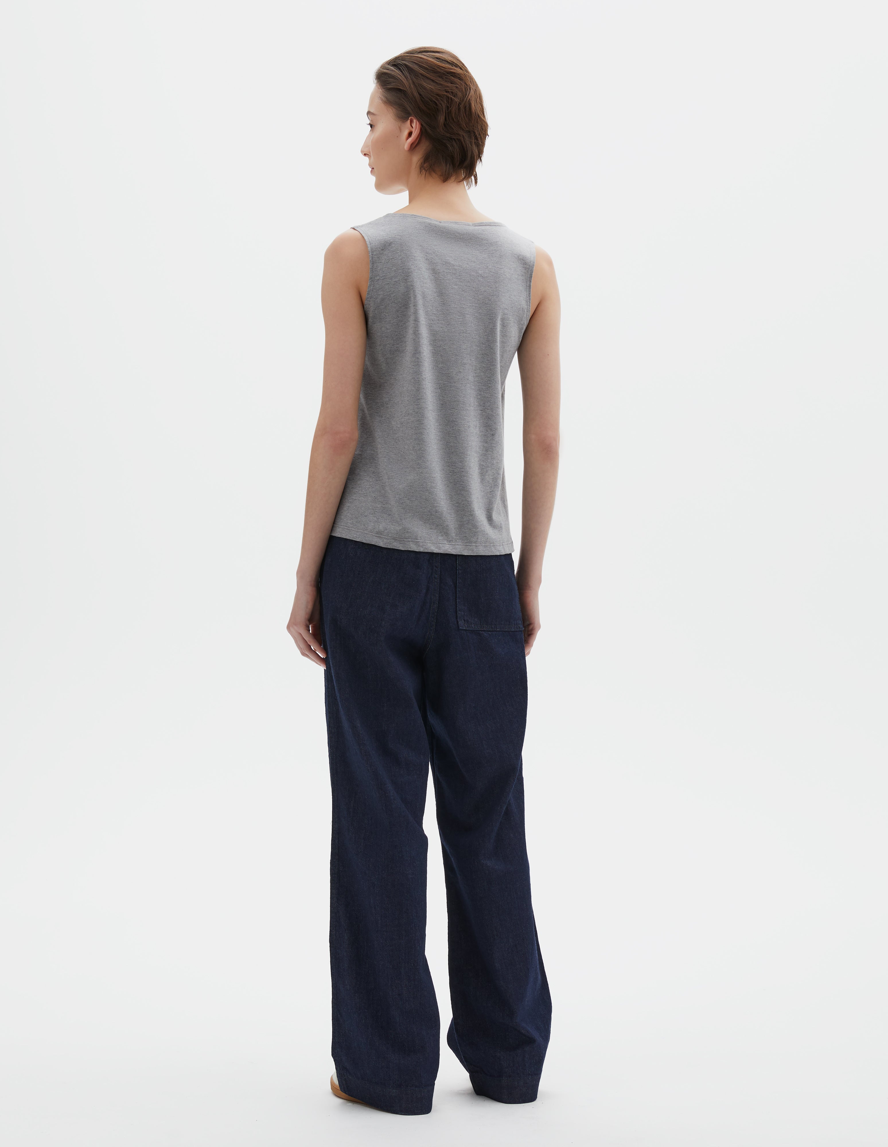 Grey cotton jersey Vest | Margaret Howell