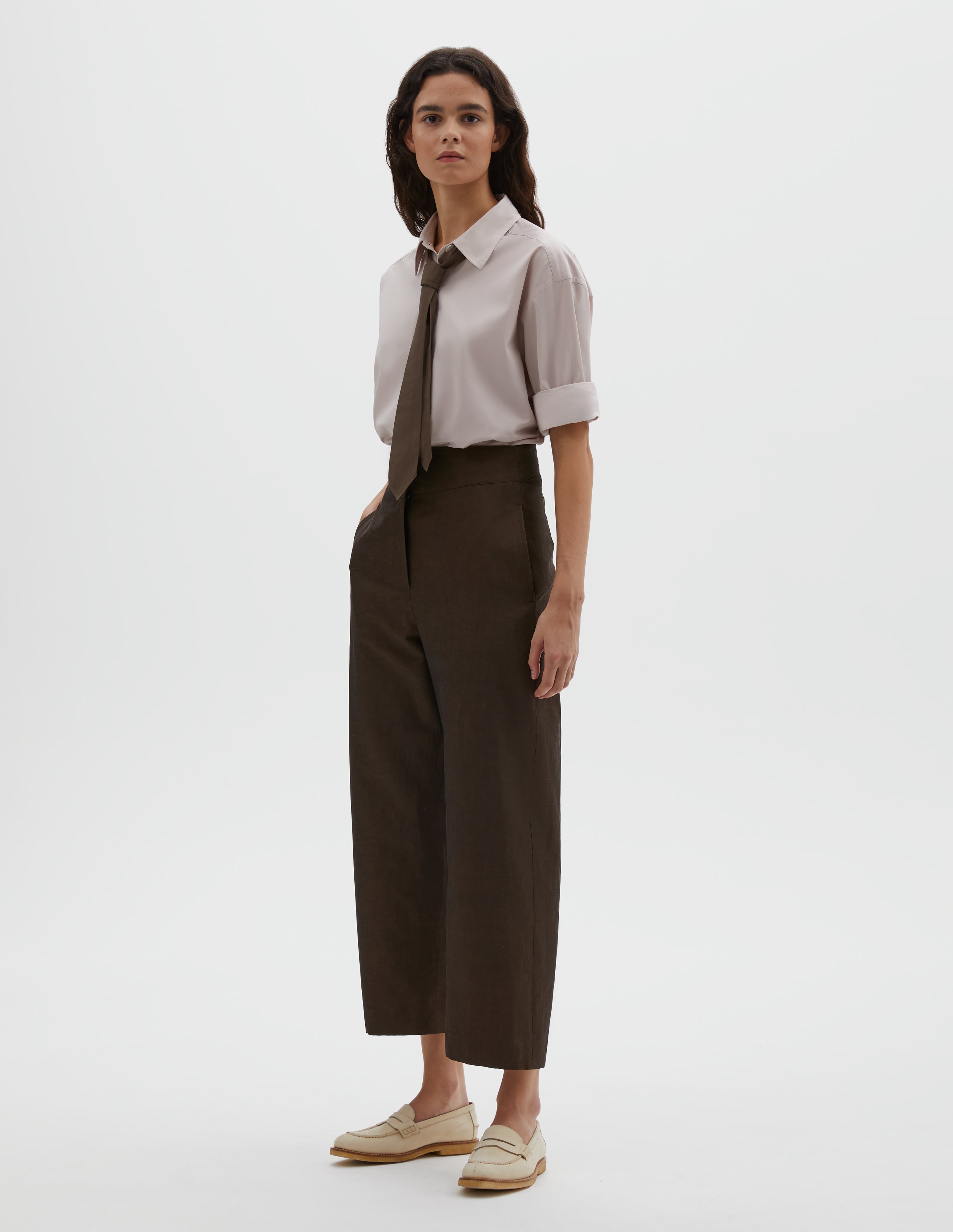 MARGARET HOWELL Cotton Linen Wide Pants Size III