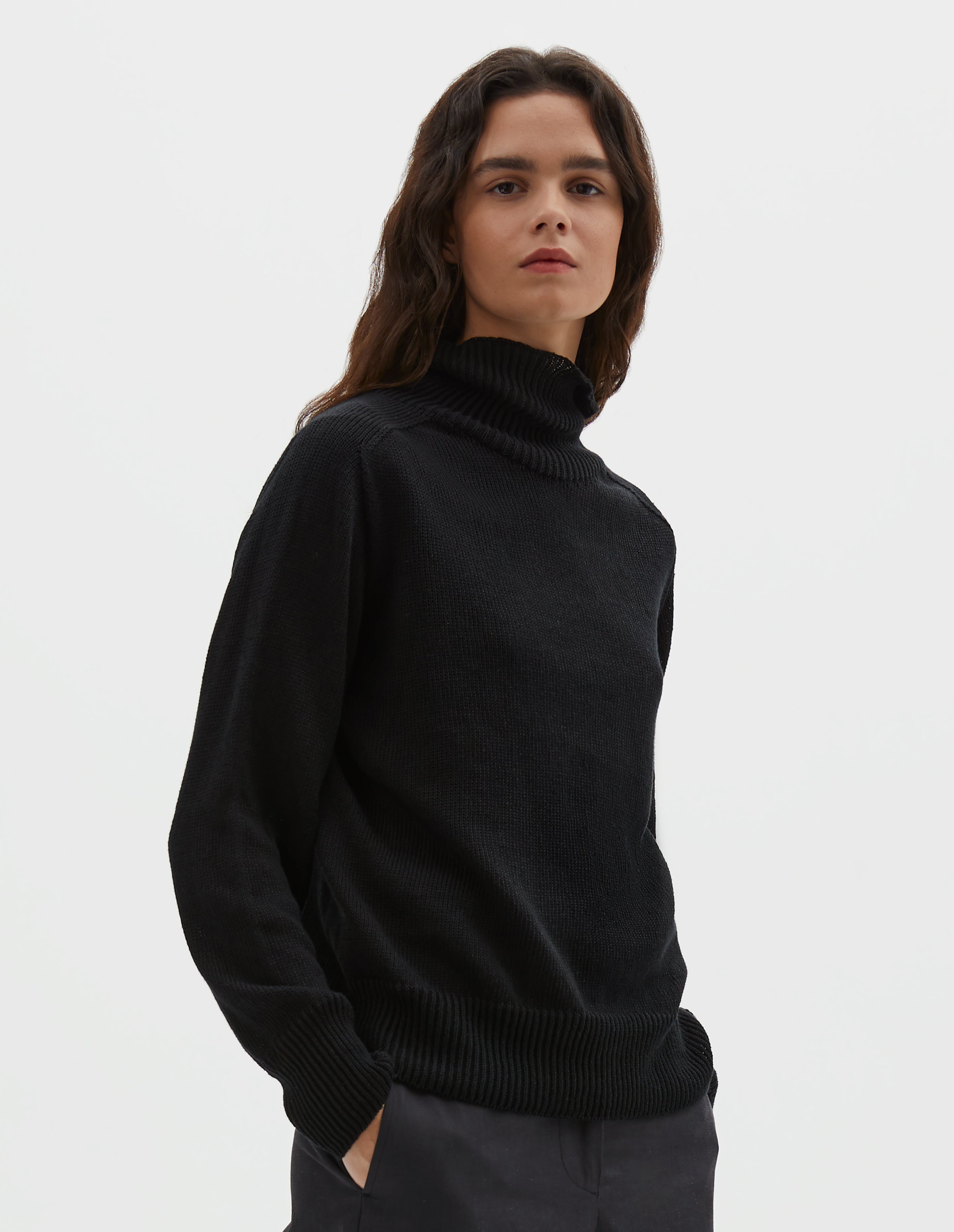 Charcoal wool cotton twist Half Zip Sweater | MHL. by Margaret Howell