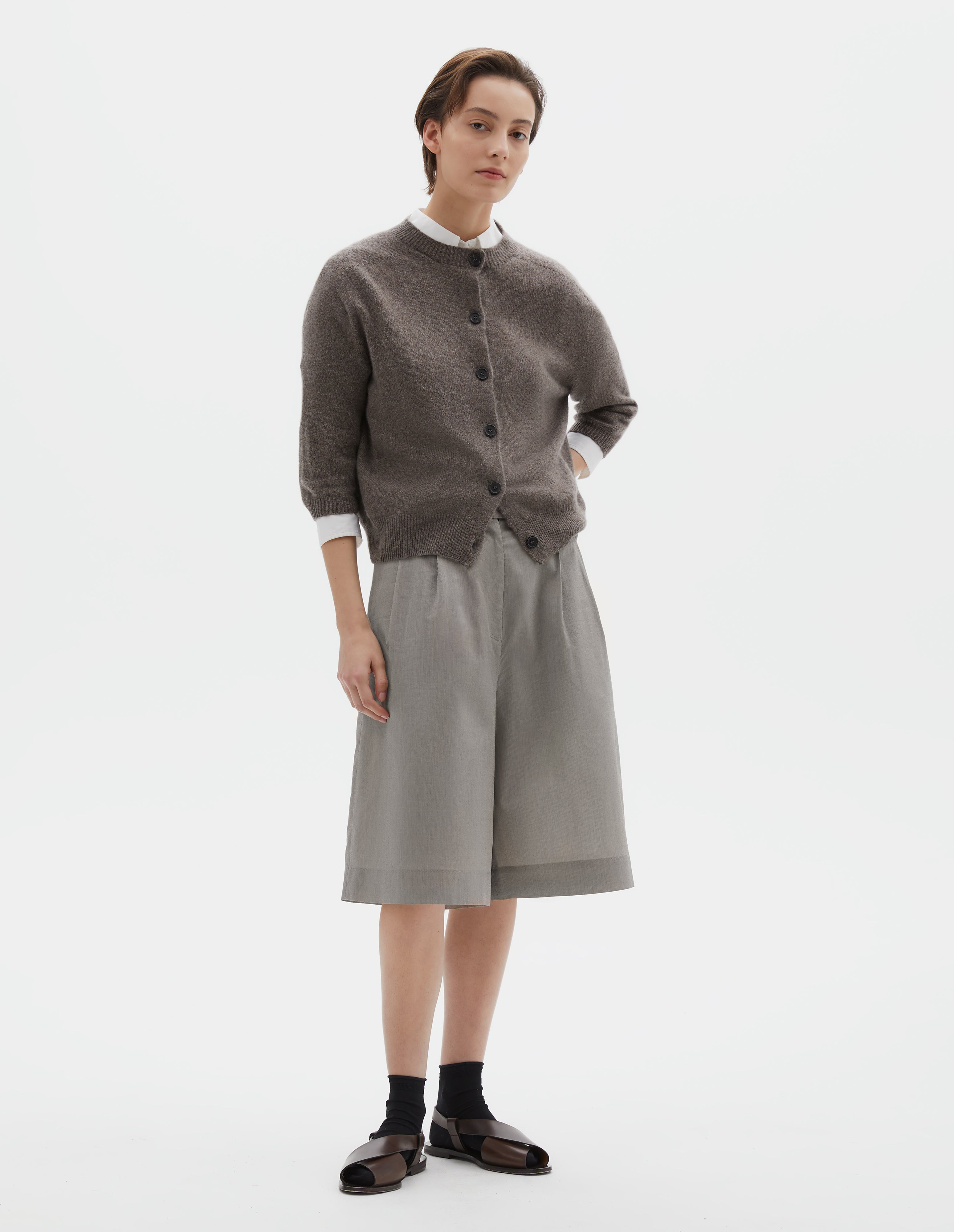 トップス MARGARET HOWELL COTTON CASHMERE CARDIGAN Seamless Cashmere Cardigan — Petal – La Garçonne