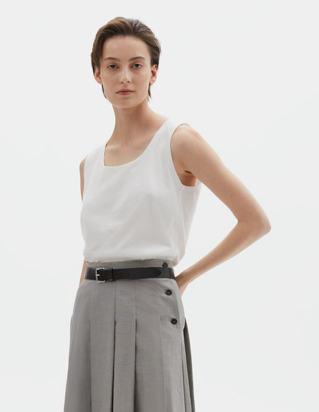 Off white cotton jersey Vest | Margaret Howell