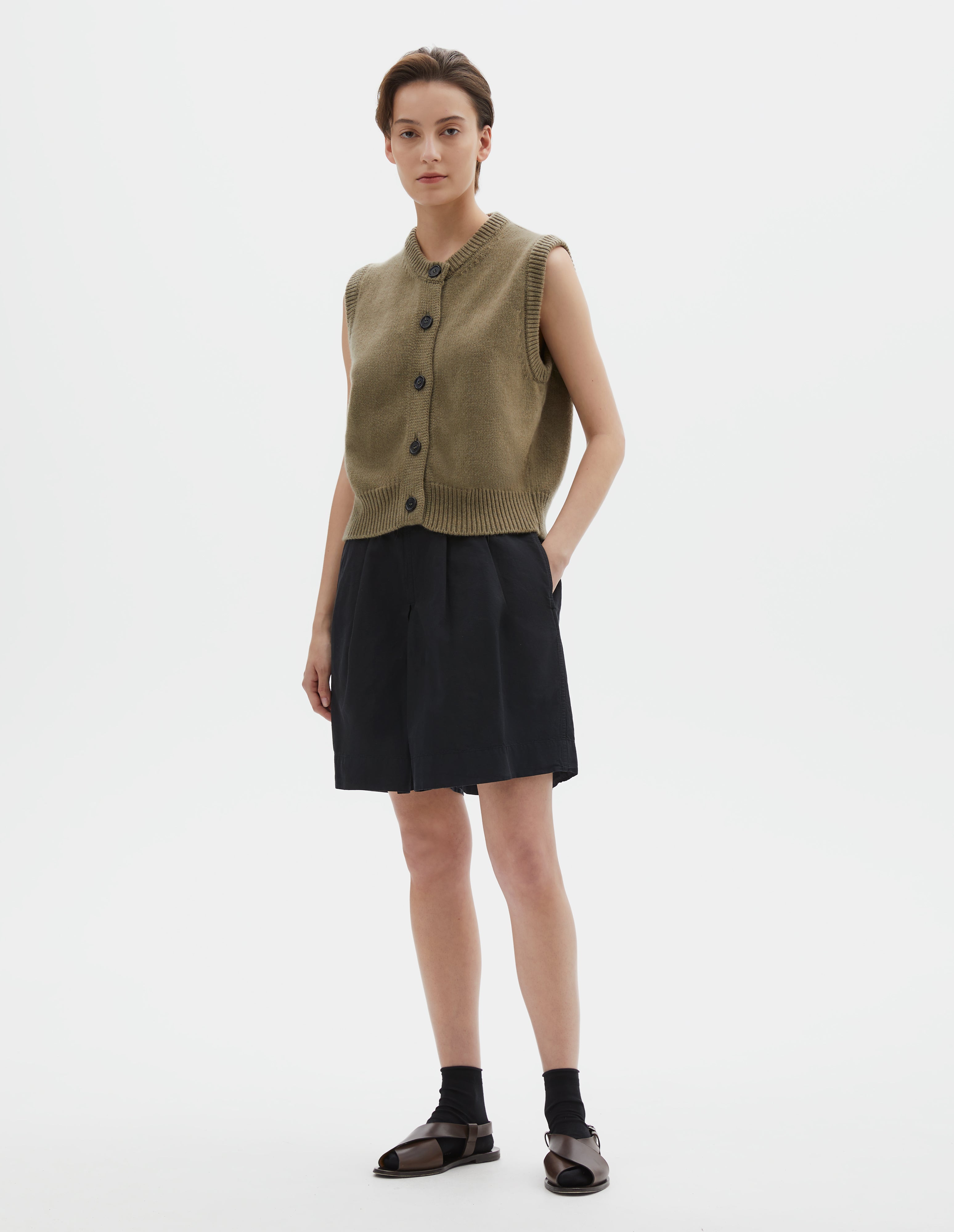 Lichen merino cashmere Knitted Gilet | Margaret Howell