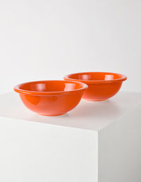 BRONTO BOWL SET OF 2 | STONEWARE | ORANGE