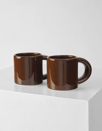 BRONTO MUG SET OF 2 | STONEWARE | BROWN