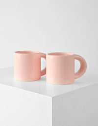 BRONTO MUG SET OF 2 | STONEWARE | PINK