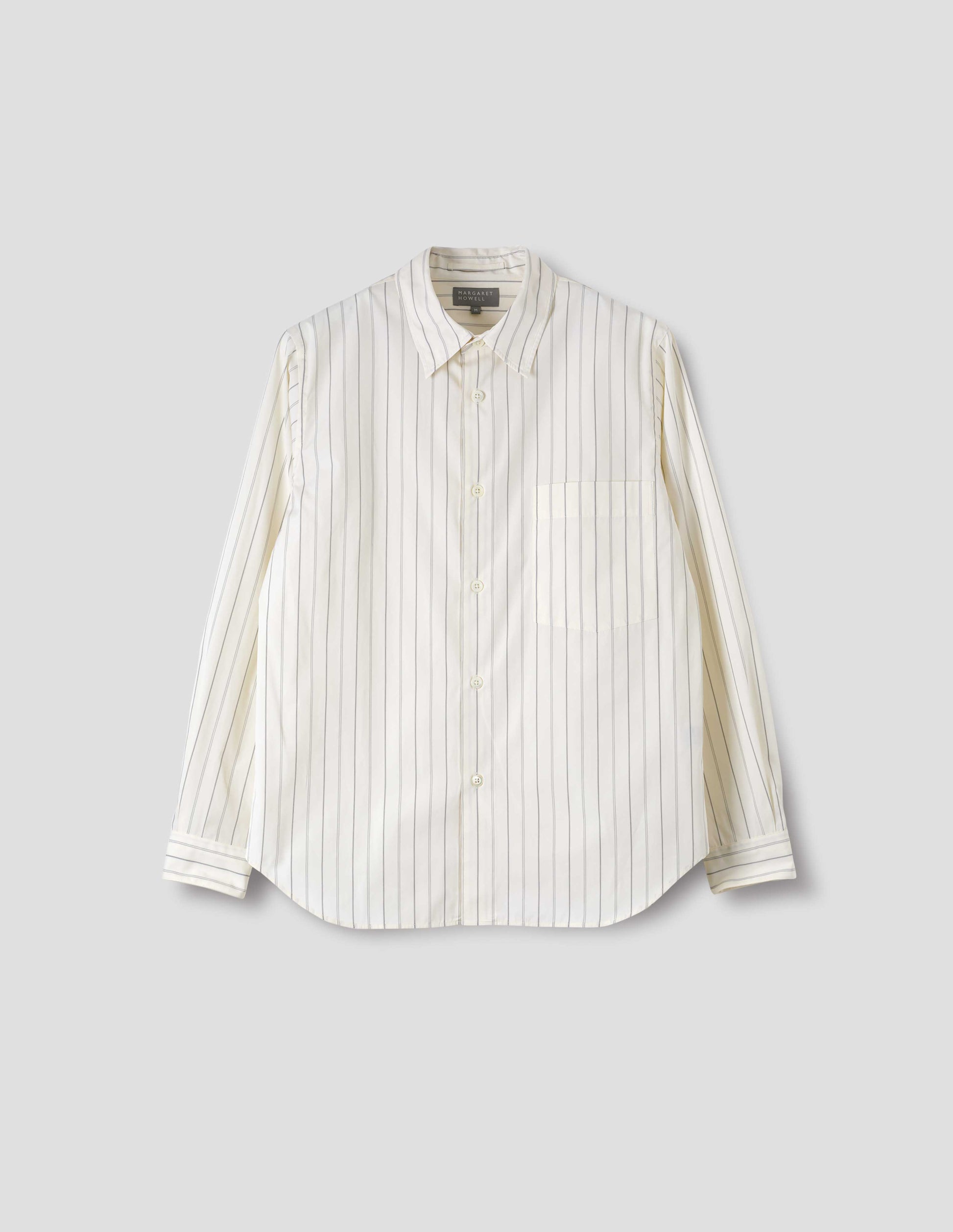 Off white and black cotton basic shirt | Margaret Howell