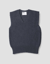 MHL. CHUNKY RIBBED SLIPOVER | VIRGIN WOOL
 | UNIFORM BLUE