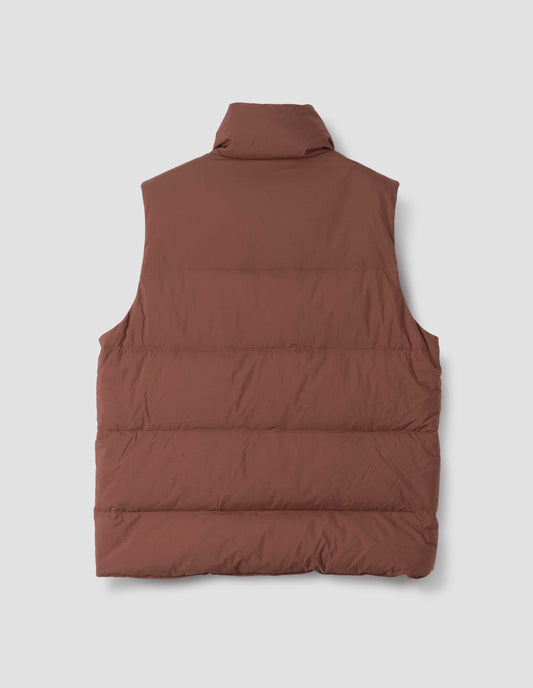 MIZUNO HIGH NECK GILET | LIGHT NYLON POPLIN | RUST