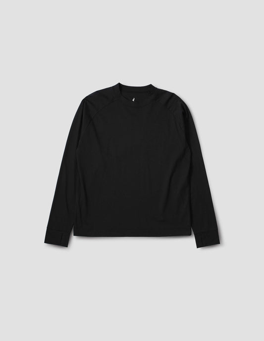 MIZUNO LIGHTWEIGHT SWEATSHIRT | COTTON POLYESTER JERSEY | BLACK