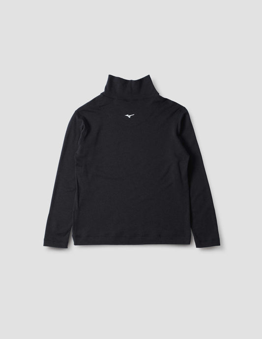 MIZUNO THERMAL FUNNEL NECK | BREATH THERMO WOOL JERSEY | BLACK