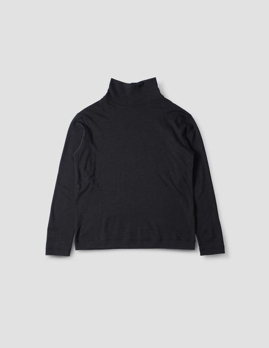 MIZUNO THERMAL FUNNEL NECK | BREATH THERMO WOOL JERSEY | BLACK