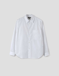 BASIC SHIRT | FINE COTTON STRIPE | WHITE / GREY