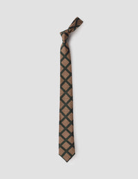 BOLD CHECK TIE | SILK | CLAY / FOREST