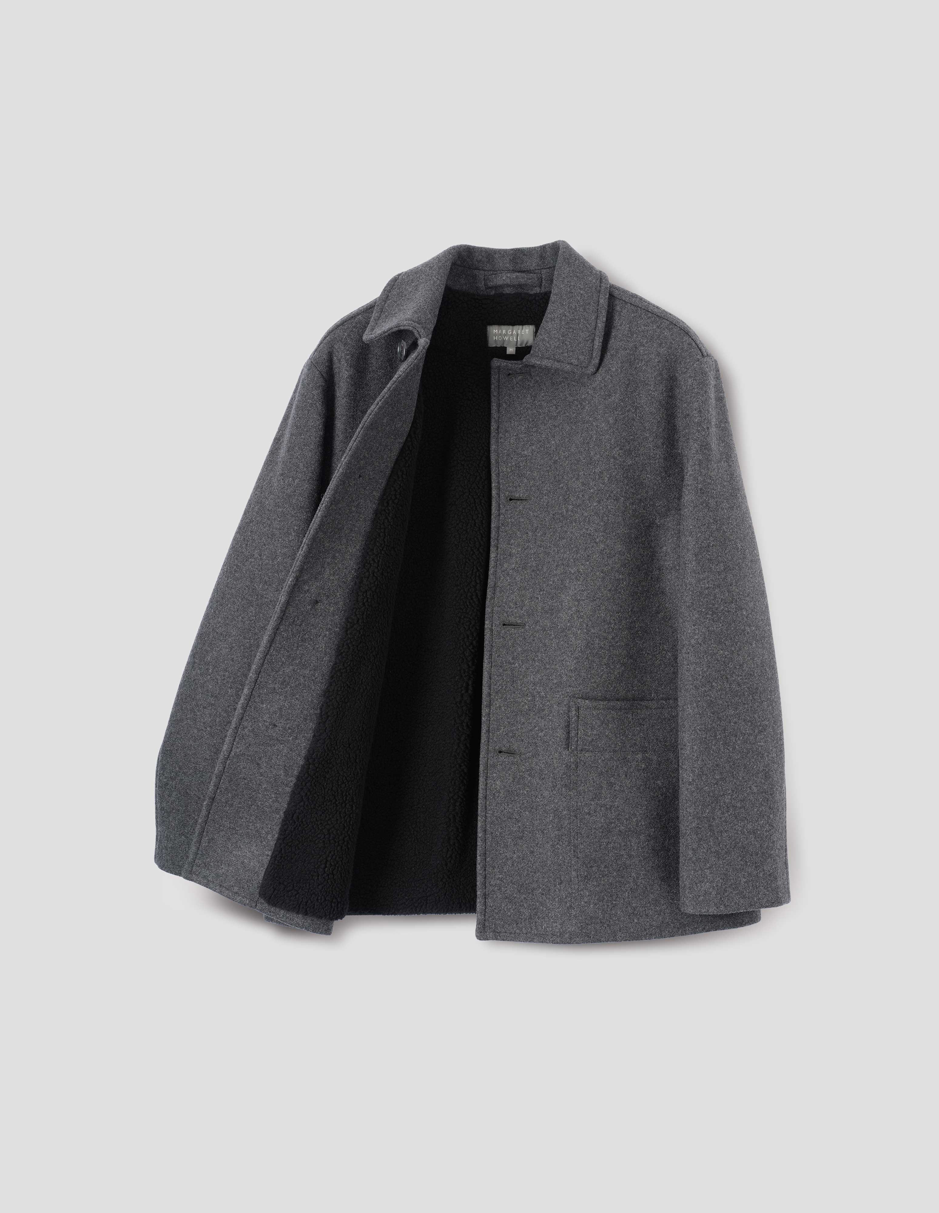 Charcoal firm wool melton Car Coat | Margaret Howell