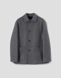 CAR COAT | FIRM WOOL MELTON | CHARCOAL