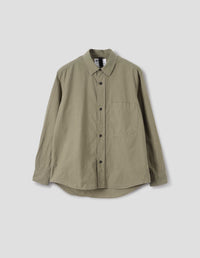 MHL. BASIC SHIRT | BRUSHED COTTON CHAMBRAY | KHAKI GREEN