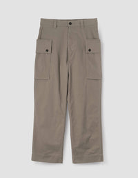 MHL. CARGO POCKET TROUSERS | PLAIN COTTON DRILL | TAUPE