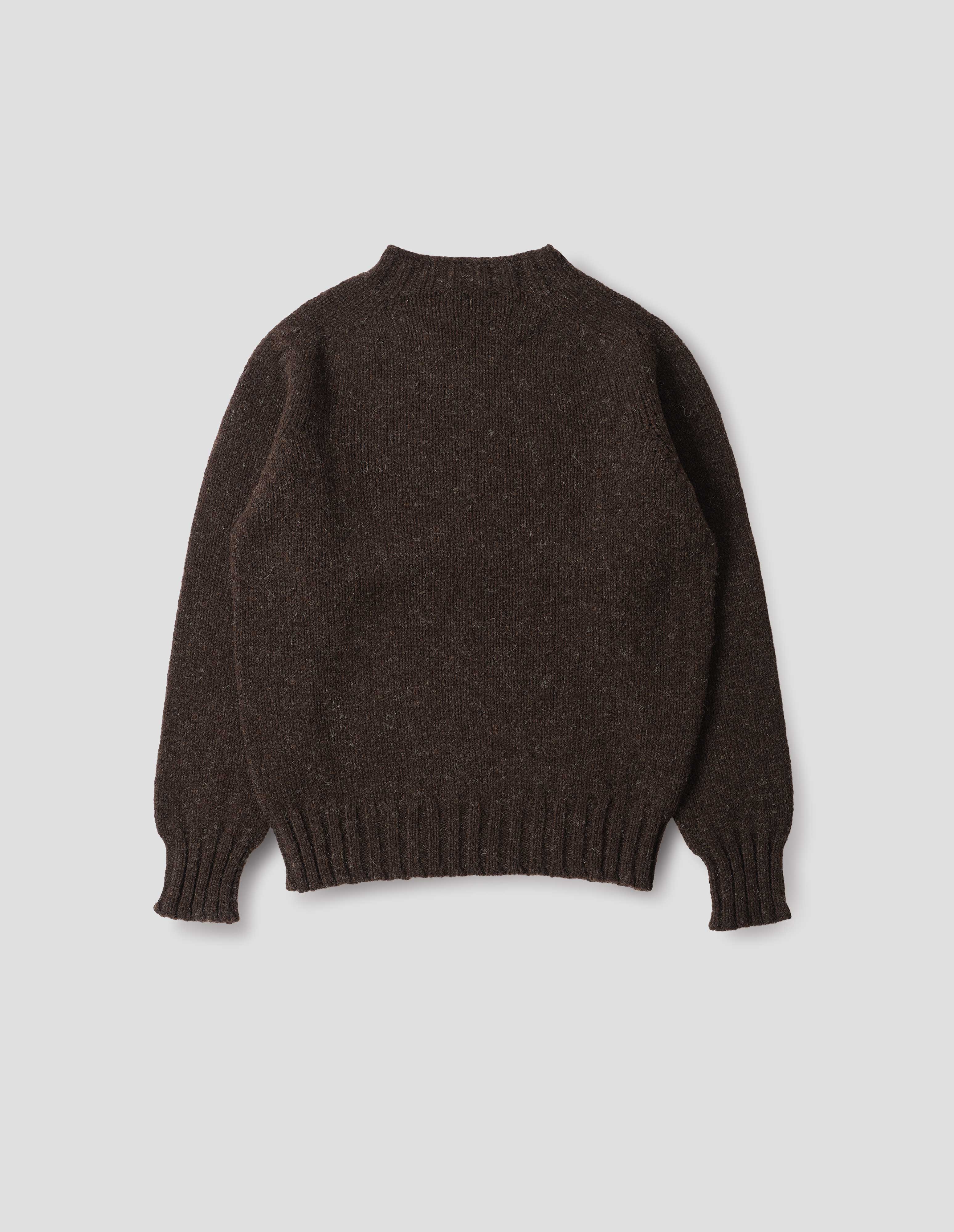 ■美品MARGARET HOWELLリブモックネックニットセーターブラウンウール Dark brown wool Chunky Seamless Crew Neck | MHL. by Margaret Howell
