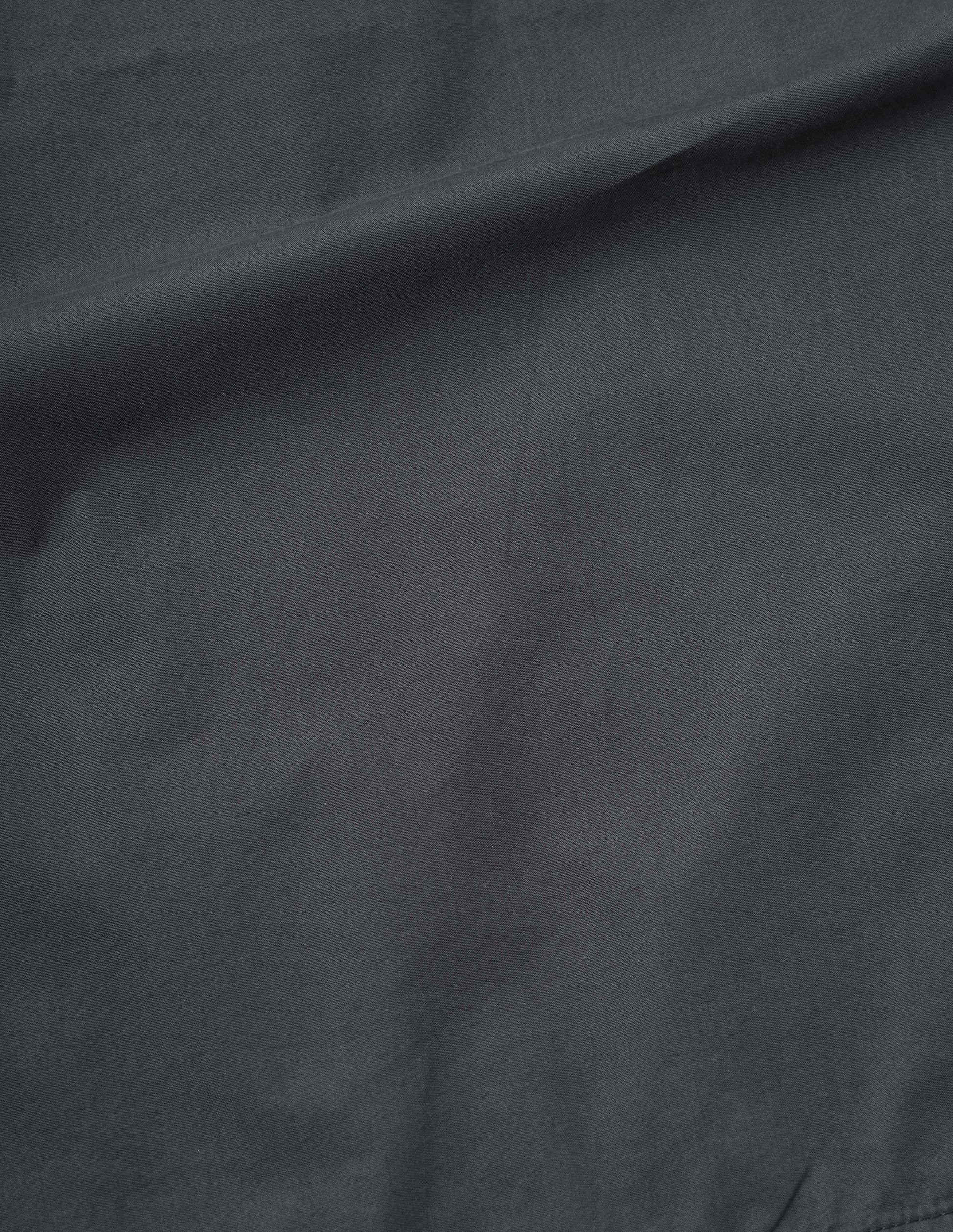 Dark grey compact cotton poplin shirt, fabric swatch.