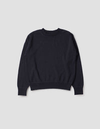 MHL. FLATLOCK GUERNSEY | UTILITY WOOL | DARK NAVY