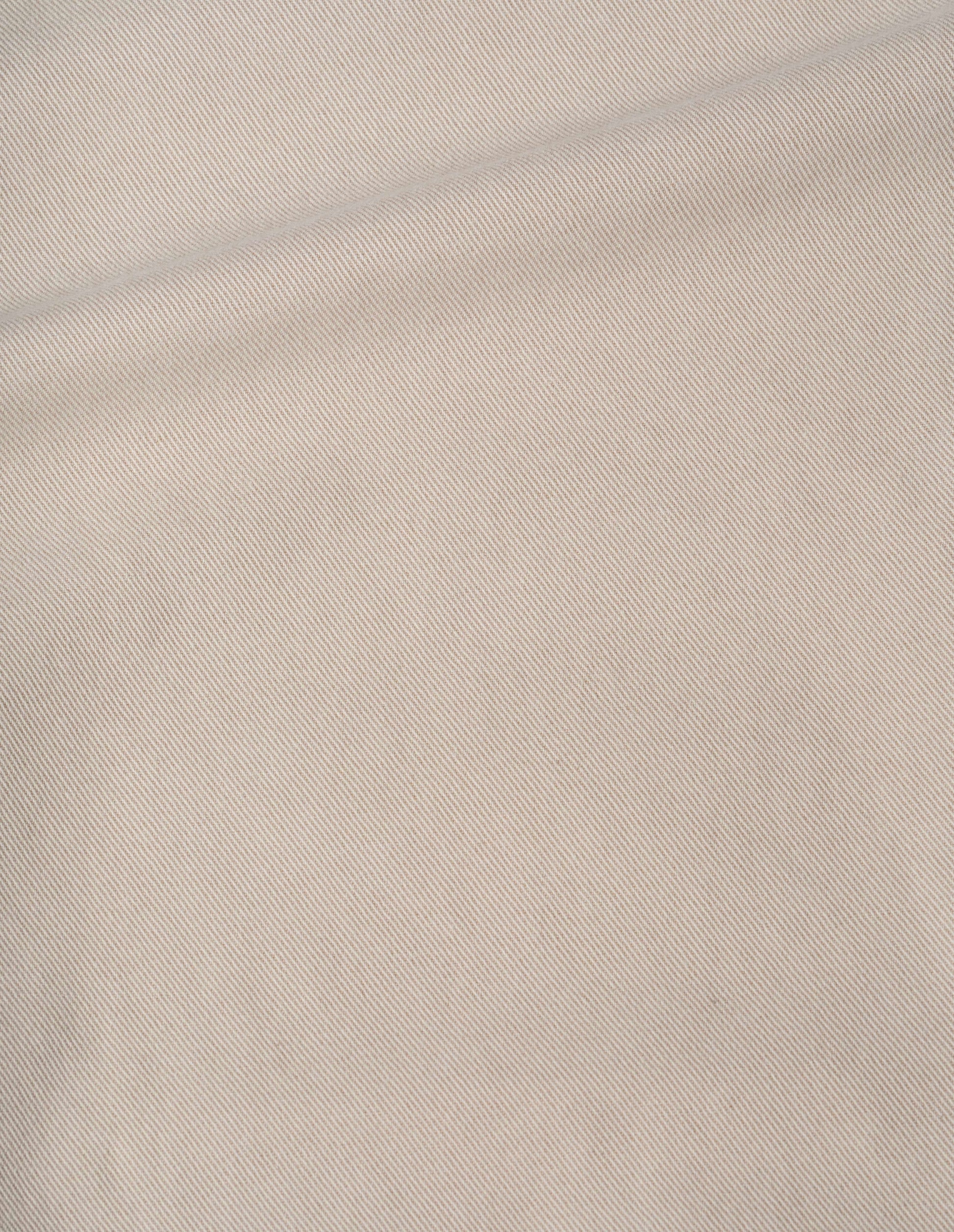Beige cotton wool drill overhead shirt, fabric swatch. 