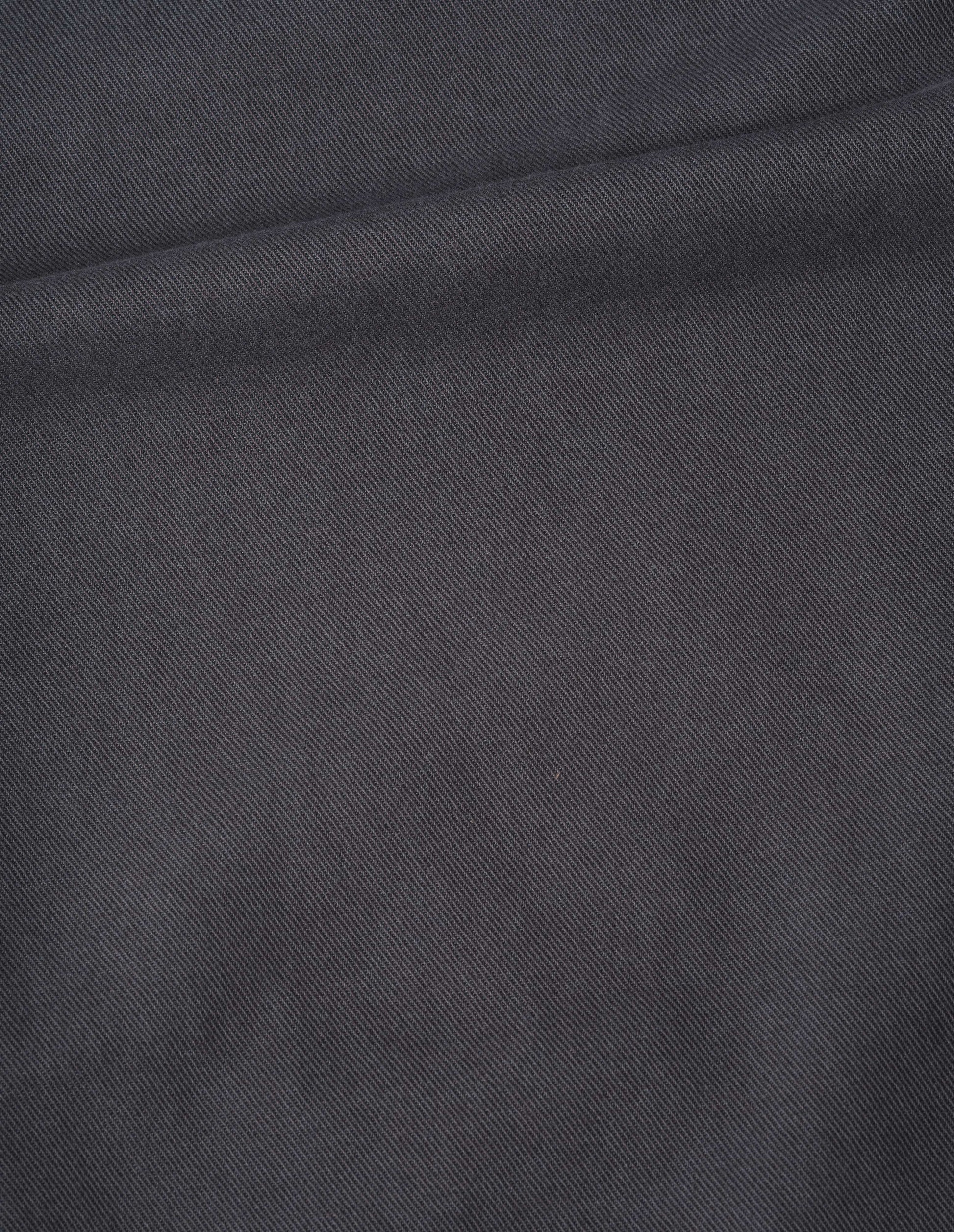 Grey cotton wool drill overhead shirt, fabric swatch. 