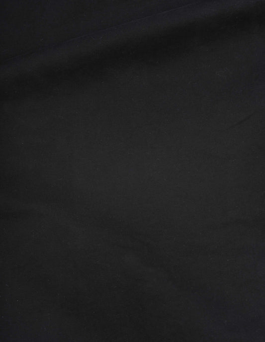 Black double twisted cotton canvas trousers fabric swatch.