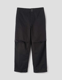 MHL. PRESS STUD TROUSERS | DOUBLE TWISTED COTTON CANVAS | BLACK