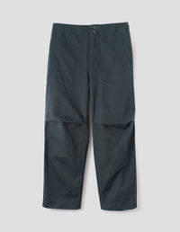 MHL. PRESS STUD TROUSERS | DOUBLE TWISTED COTTON CANVAS | PETROL