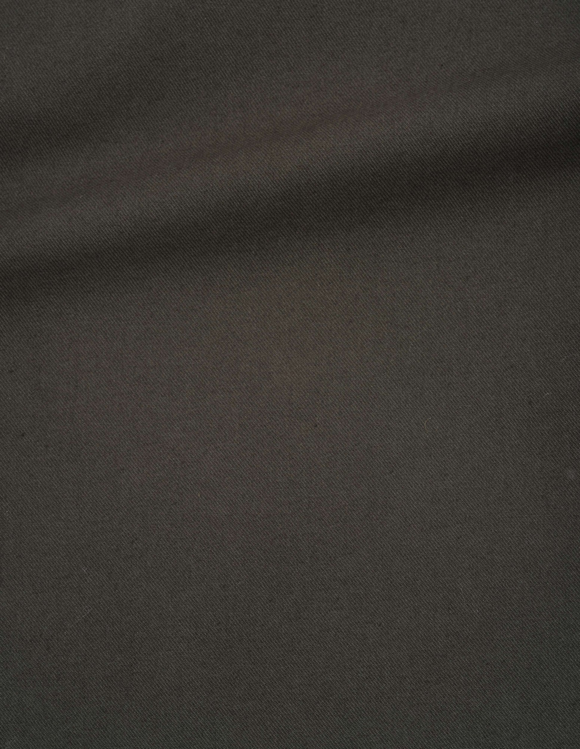 Green brown cotton gabardine fabric swatch.