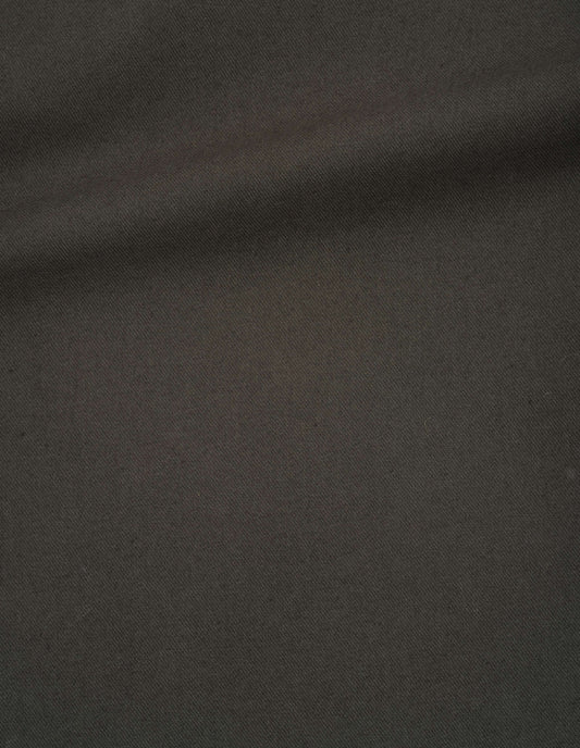 Green brown cotton gabardine fabric swatch.