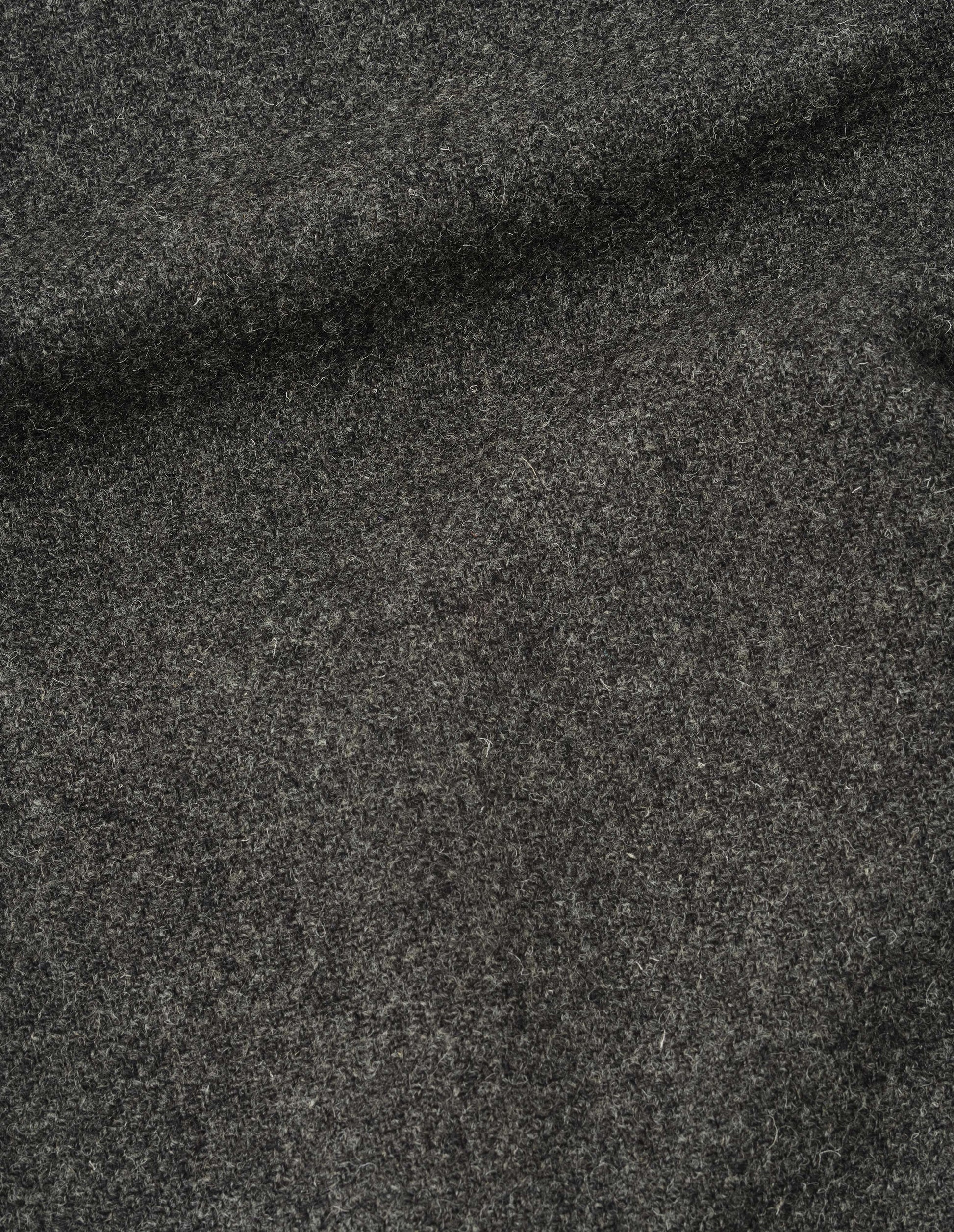 Dark grey harris tweed wool blazer, fabric swatch. 