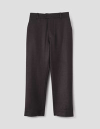 RELAXED TROUSERS | COMPACT YARN DYED WOOL | BARK